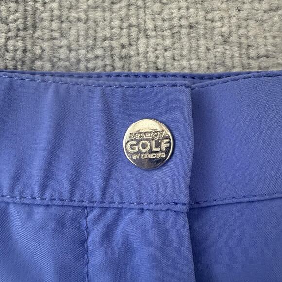 Chicos Zenergy Golf Short Women 2 (US 12) Blue Bermuda Stretch Pocket Activewear - Picture 2 of 8